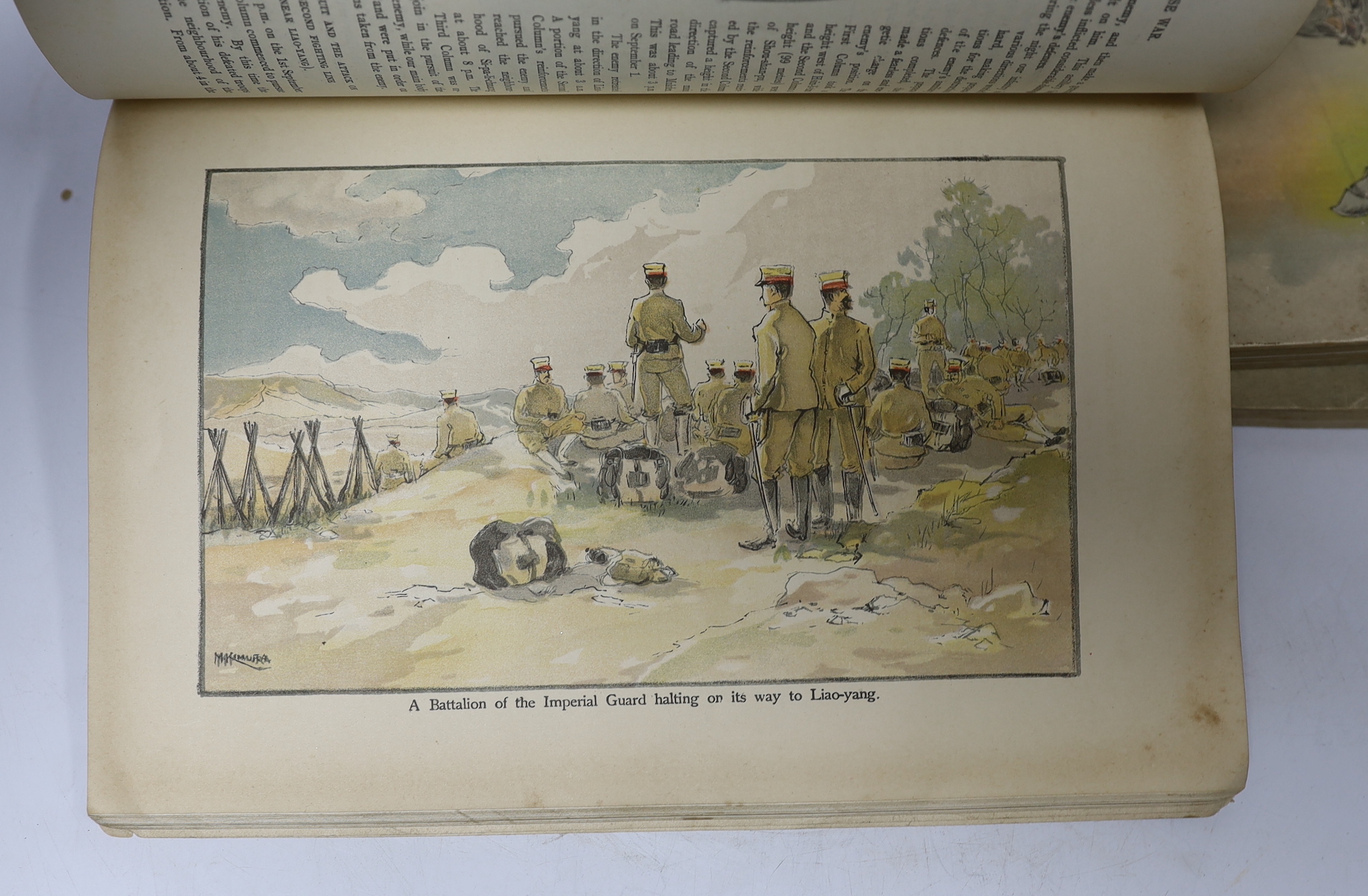 Five volumes of the Russo-Japanese war, illustrated, July 1904, November 1904, March 1905, July 1905 and September 1905